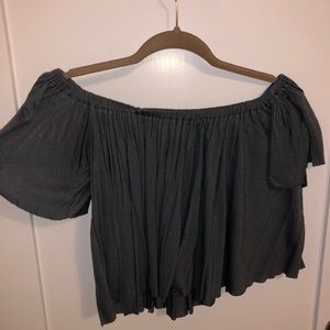 Off the shoulder cropped shirt